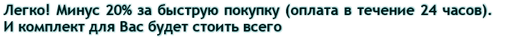 Легко! Минус 20% за быструю покупку (оплата в течение 24 часов). И комплект для Вас будет стоить всего