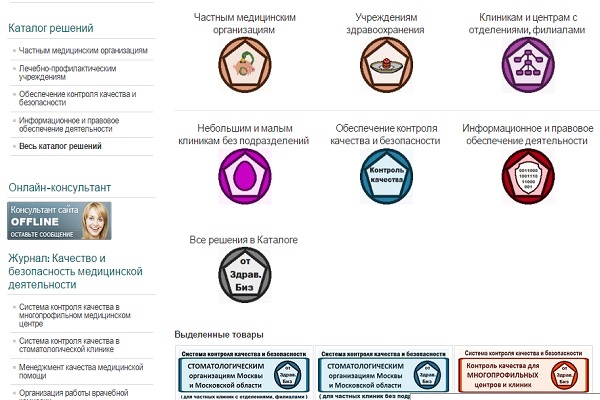 Каталог решений Здрав.Биз, Все решения в каталоге